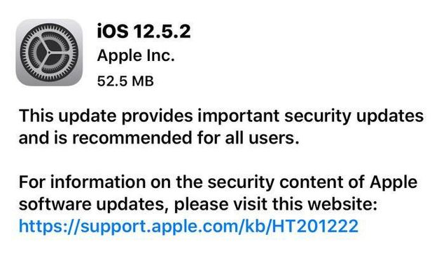 下花园苹果手机维修分享iOS12.5.2发布，建议所有老苹果用户安装 